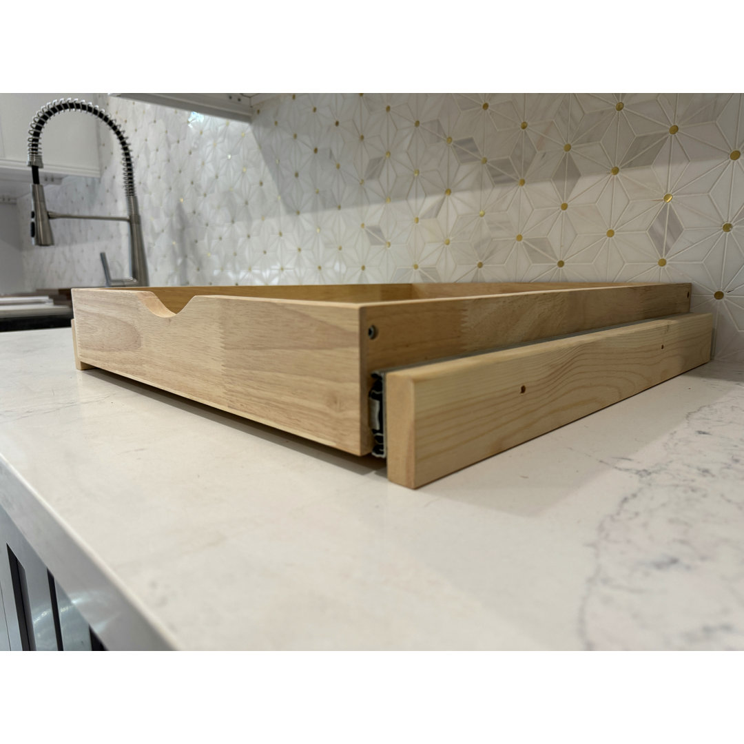 Malaree Slide-Out Shelf Soft Close Rails Wood Pull Out Tray Organizer No Assembly Required
